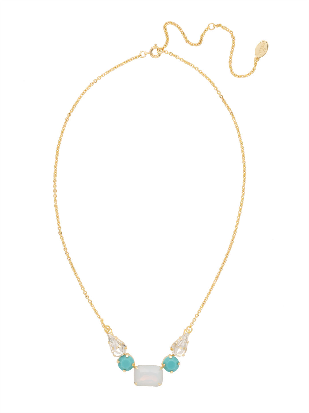 Kenya Tennis Necklace - NET7BGSTO - <p>Looking for a touch of sparkle that's unique, too? Put on our Kenya Tennis Necklace featuring pear, round and oval shining crystals. From Sorrelli's Santorini collection in our Bright Gold-tone finish.</p>