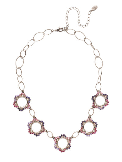 Leva Statement Necklace - NET8ASETP - <p>The Leva Statement Necklace refuses to be ignored. Wear the one-of-a-kind piece that features fun filligree metalwork combined with classic links. From Sorrelli's Electric Pink collection in our Antique Silver-tone finish.</p>