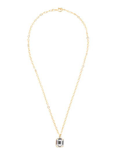 Emmy Pendant Necklace - NET99BGCRY - <p>A single emerald cut crystal hangs from a delicate chain with an adjustable spring ring clasp closure. From Sorrelli's Crystal collection in our Bright Gold-tone finish.</p>