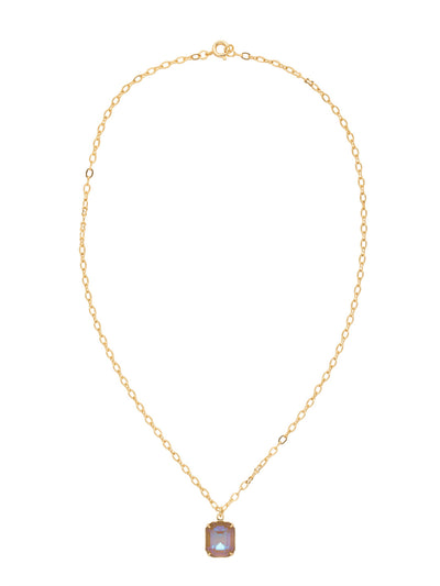 Emmy Pendant Necklace - NET99BGRSU - <p>A single emerald cut crystal hangs from a delicate chain with an adjustable spring ring clasp closure. From Sorrelli's Raw Sugar collection in our Bright Gold-tone finish.</p>