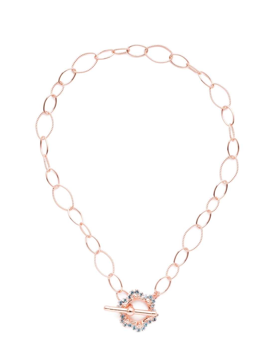Chelsea Tennis Necklace - NET9RGCAZ - <p>The Chelsea Tennis Pendant Necklace lets unique filigree metalwork take center stage, as it should. Get ready for everyone to ask, "Where did you get that?" From Sorrelli's Crystal Azure collection in our Rose Gold-tone finish.</p>