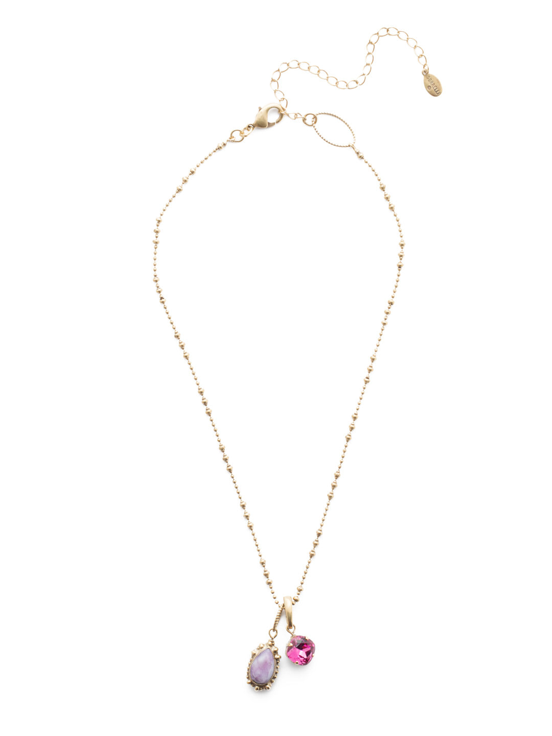 Henrietta Pendant Necklace - NEU15AGDCS - <p>Fasten on the Henrietta Pendant Necklace for a touch of everything there is to love about Sorrelli style: sparkling crystal, unique stonework and delicate metalwork. From Sorrelli's Duchess collection in our Antique Gold-tone finish.</p>