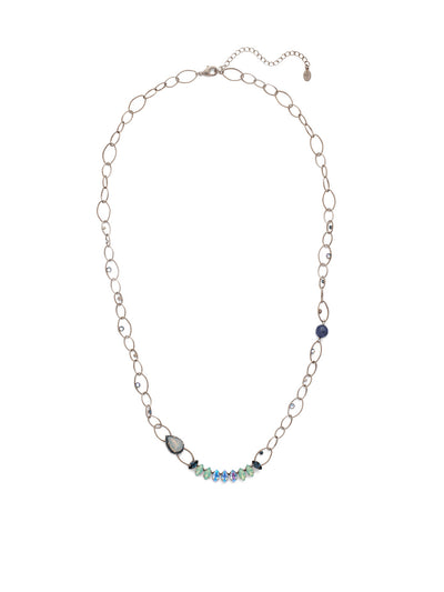 Dorothy Long Necklace - NEU1ASNFT - <p>Fun metal and beadwork in the Dorothy Tennis Necklace gives way to some serious sparkle with a row of sparkling navette crystals. From Sorrelli's Night Frost collection in our Antique Silver-tone finish.</p>