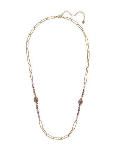 Blanche Long Necklace - NEU2AGDCS - <p>A fun layering piece, our Blanche Long Necklace has a touch of open metal loops, unique bead and stonework, and just the right amount of sparkling crystal gems. From Sorrelli's Duchess collection in our Antique Gold-tone finish.</p>