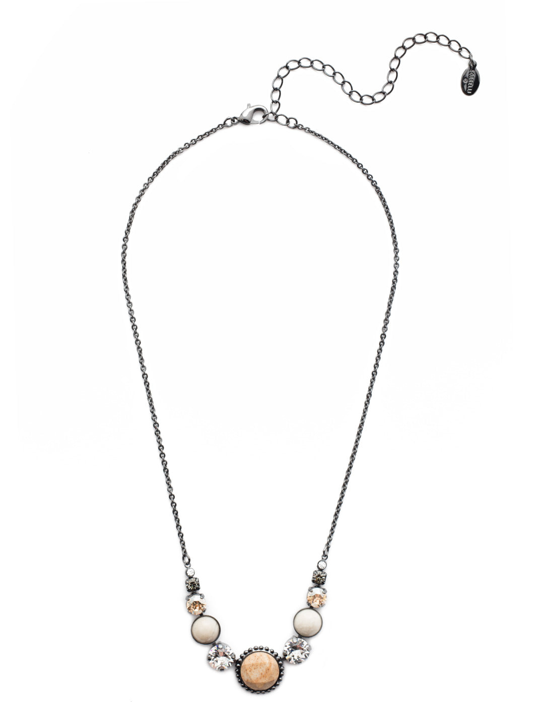Berenice Tennis Necklace - NEU43GMGNS - <p>The center stone on our Berenice Tennis Necklace is what makes it - and you - stand apart. Don't worry: it's surrounded by classic Sorrelli sparkle, of course. From Sorrelli's Golden Shadow collection in our Gun Metal finish.</p>