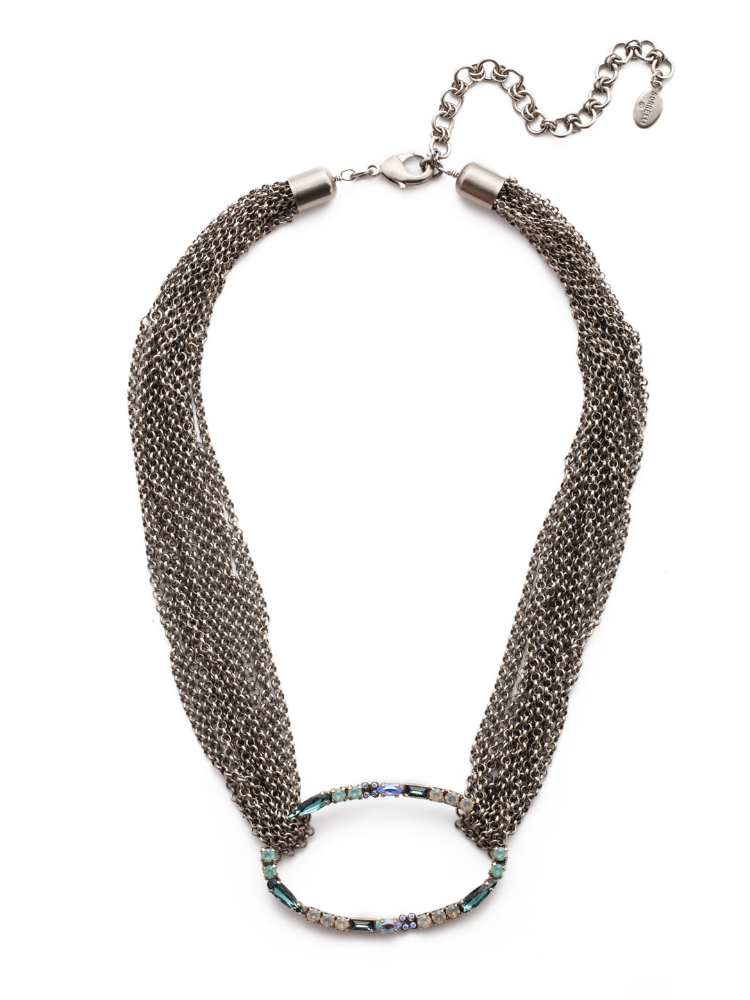 Ruth Statement Necklace - NEU5ASNFT - <p>Go bold in a multi-chain look with our Rute Statement Necklace. Don't worry, it exudes signature Sorrelli style with an open pendant center encrusted in sparkle. From Sorrelli's Night Frost collection in our Antique Silver-tone finish.</p>