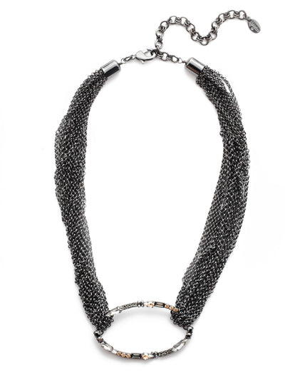 Ruth Statement Necklace - NEU5GMGNS - Go bold in a multi-chain look with our Rute Statement Necklace. Don't worry, it exudes signature Sorrelli style with an open pendant center encrusted in sparkle. From Sorrelli's Golden Shadow collection in our Gun Metal finish.