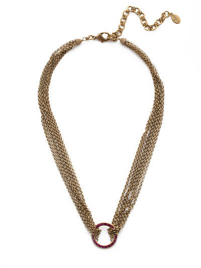 Charlie Tennis Necklace - NEU6AGDCS - <p>Our Charlie Tennis Necklace is a chainmetal lovers' must-have. At its center is a hoop encrusted with signature Sorrelli sparkling crystals. From Sorrelli's Duchess collection in our Antique Gold-tone finish.</p>