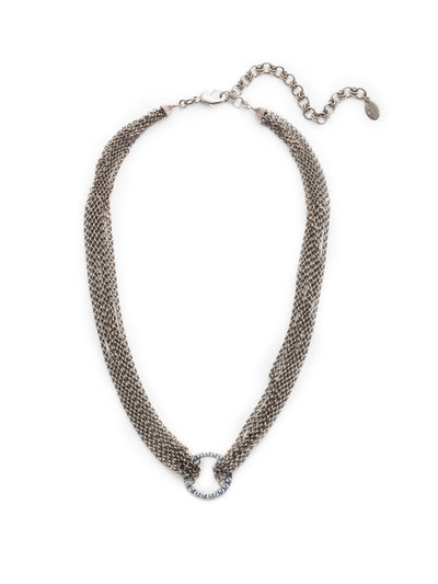 Charlie Tennis Necklace - NEU6ASNFT - <p>Our Charlie Tennis Necklace is a chainmetal lovers' must-have. At its center is a hoop encrusted with signature Sorrelli sparkling crystals. From Sorrelli's Night Frost collection in our Antique Silver-tone finish.</p>