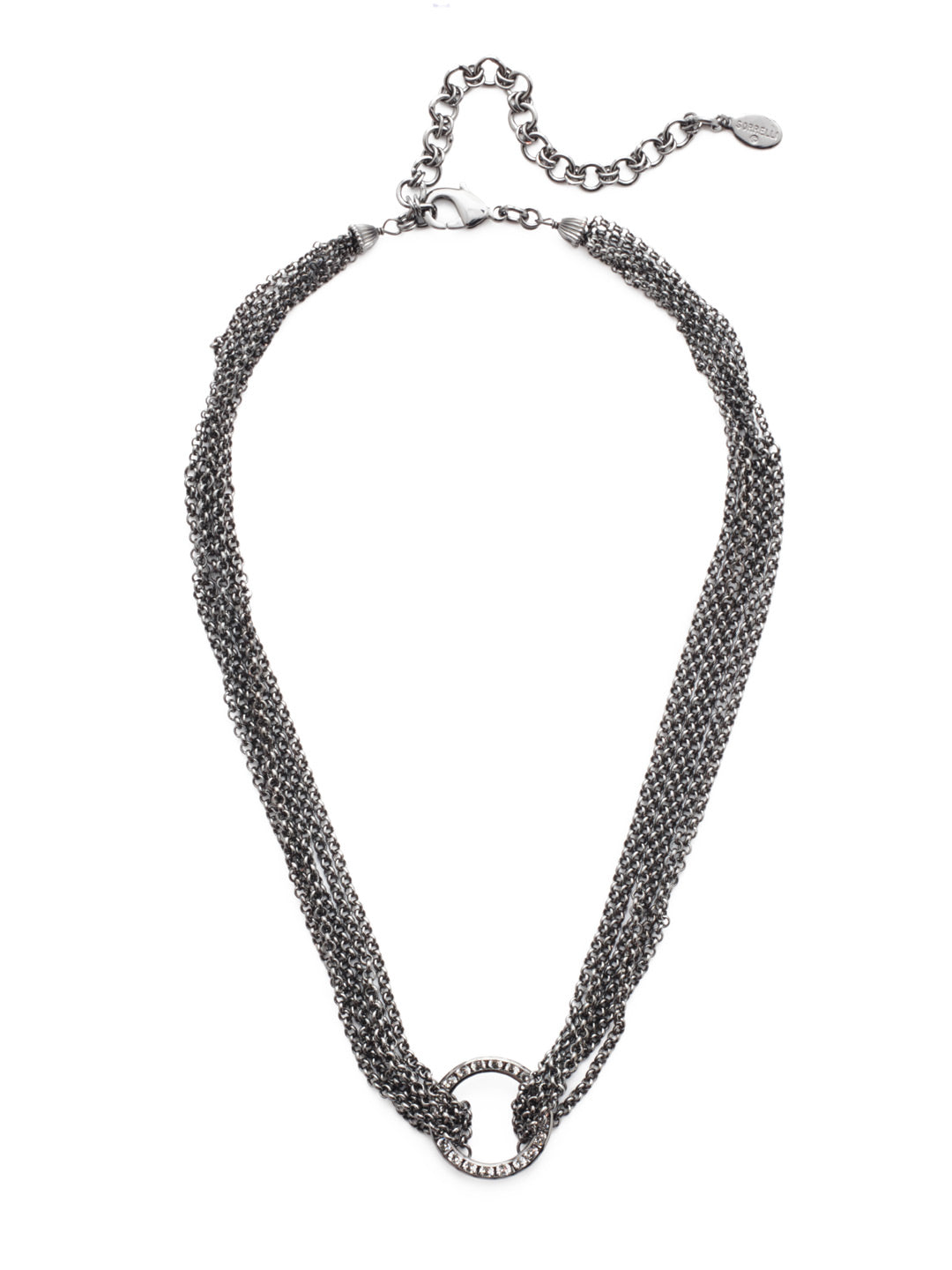Charlie Tennis Necklace - NEU6GMGNS - <p>Our Charlie Tennis Necklace is a chainmetal lovers' must-have. At its center is a hoop encrusted with signature Sorrelli sparkling crystals. From Sorrelli's Golden Shadow collection in our Gun Metal finish.</p>