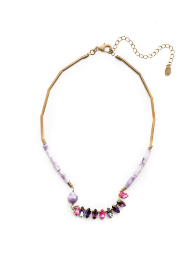 Rita Tennis Necklace - NEU8AGDCS - <p>Want to wear all the trends in one piece? Put on our Rita Tennis Necklace, showcasing a row of stunning navette crystals, a bit of beadwork and some metallic fun, too. From Sorrelli's Duchess collection in our Antique Gold-tone finish.</p>