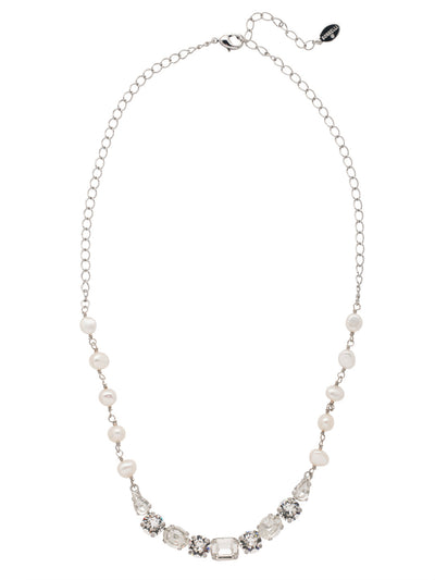 Libby Tennis Necklace - NEU99PDMDP - <p>The Libby Tennis Necklace hosts a string of freshwater pearls and assorted crystals, secured on an adjustable chain with a lobster clasp closure. From Sorrelli's Modern Pearl collection in our Palladium finish.</p>