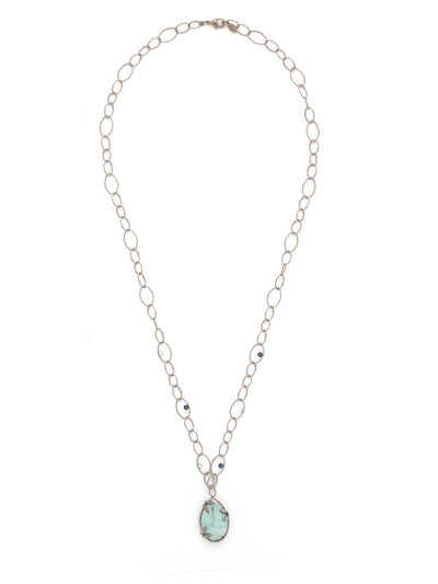 Memphis Long Necklace - NEU9ASNFT - Our Memphis Long Necklace feels like a classic. Loop it on for a stunning pear-shaped mineral pendant with breathtaking accent work. From Sorrelli's Night Frost collection in our Antique Silver-tone finish.