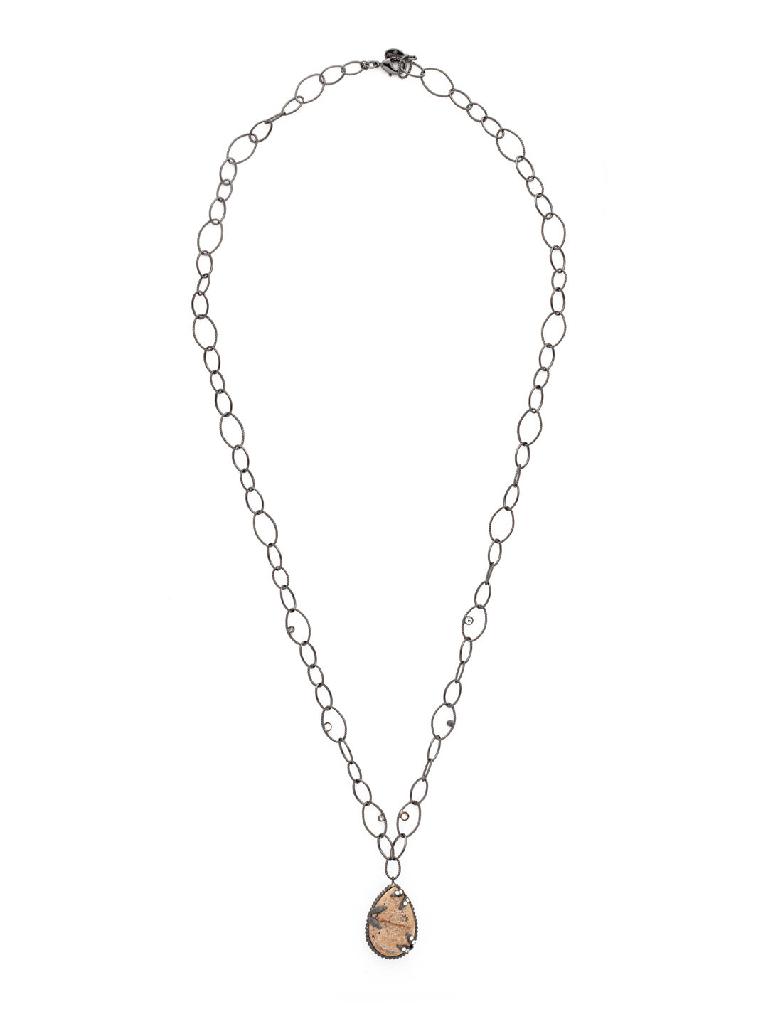 Memphis Long Necklace - NEU9GMGNS - <p>Our Memphis Long Necklace feels like a classic. Loop it on for a stunning pear-shaped mineral pendant with breathtaking accent work. From Sorrelli's Golden Shadow collection in our Gun Metal finish.</p>
