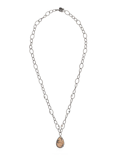 Memphis Long Necklace - NEU9GMGNS - Our Memphis Long Necklace feels like a classic. Loop it on for a stunning pear-shaped mineral pendant with breathtaking accent work. From Sorrelli's Golden Shadow collection in our Gun Metal finish.