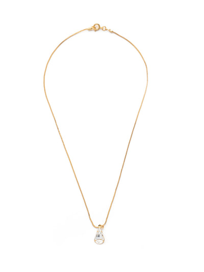 Dana Pendant Necklace - NEV100BGCRY - The Dana Pendant Necklace features a single pear-shaped crystal on a dainty chain, secured with a spring ring clasp. From Sorrelli's Crystal collection in our Bright Gold-tone finish.