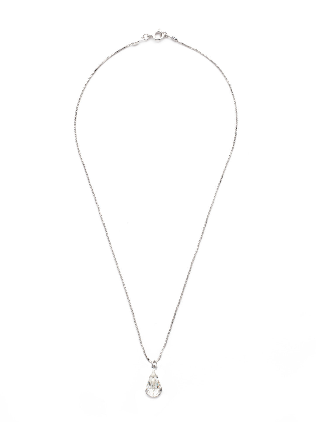 Dana Pendant Necklace - NEV100PDCRY - <p>The Dana Pendant Necklace features a single pear-shaped crystal on a dainty chain, secured with a spring ring clasp. From Sorrelli's Crystal collection in our Palladium finish.</p>