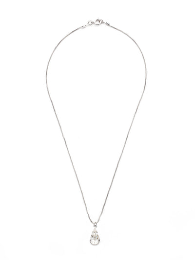 Dana Pendant Necklace - NEV100PDCRY - <p>The Dana Pendant Necklace features a single pear-shaped crystal on a dainty chain, secured with a spring ring clasp. From Sorrelli's Crystal collection in our Palladium finish.</p>