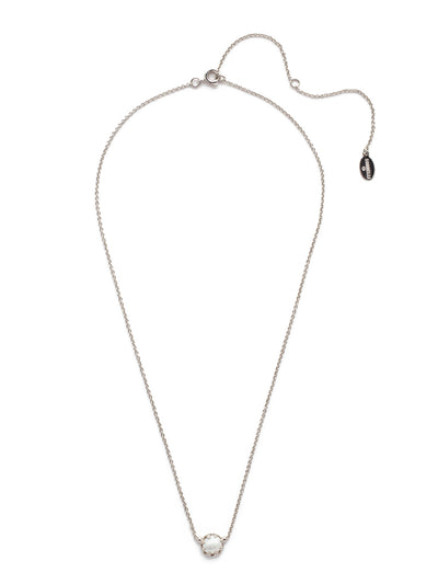 Aida Pendant Necklace - NEV118PDCRY - <p>The Aida Pendant Necklace features a single freshwater pearl on a delicate, adjustable chain with a spring ring clasp closure. The dainty design makes it perfect for layering! From Sorrelli's Crystal collection in our Palladium finish.</p>