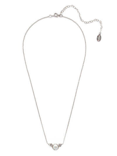 Kit Pendant Necklace - NEV119PDCRY - <p>The Kit Pendant Necklace features a single freshwater pearl nestled between two sparkling crystals. The dainty design makes it perfect for everyday wear! From Sorrelli's Crystal collection in our Palladium finish.</p>