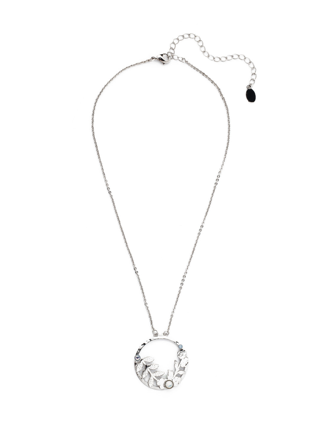 Calypso Pendant Necklace - NEV56PDWNB - <p>Fasten on the Calypso Pendant Necklace and showcase metallic leafwork in a classic circular shape with just a splash of sparkling crystals. From Sorrelli's Windsor Blue collection in our Palladium finish.</p>