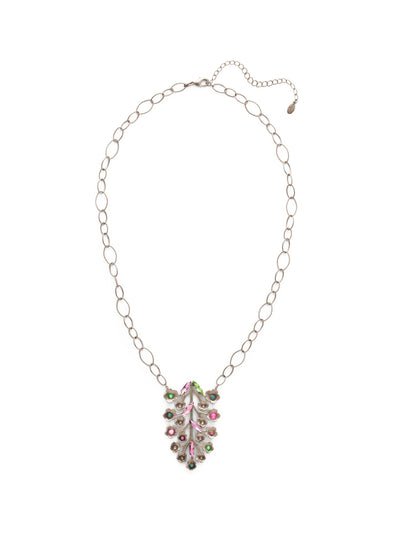 Ambrosia Pendant Necklace - NEV5ASWDW - <p>The Ambrosia Long Pendant Necklace is a beauty. Airy links of metal hold a center Ambrosia leaf accented with sparkling crystals. From Sorrelli's Wild Watermelon collection in our Antique Silver-tone finish.</p>