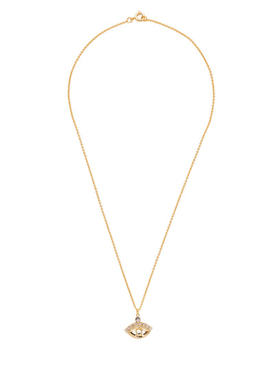 Mini Evil Eye Pendant Necklace - NEV6BGCRY - A must for Evil Eye fans, our Mini Evil Eye Pendant Necklace makes a simple, yet sparkly, statement with crystals. From Sorrelli's Crystal collection in our Bright Gold-tone finish.
