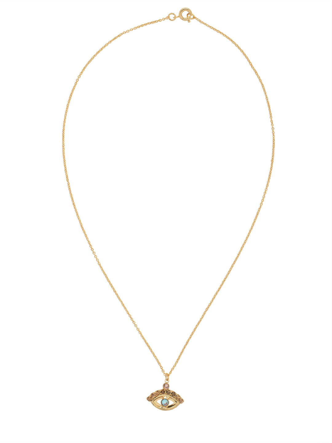 Mini Evil Eye Pendant Necklace - NEV6BGRSU - <p>A must for Evil Eye fans, our Mini Evil Eye Pendant Necklace makes a simple, yet sparkly, statement with crystals. From Sorrelli's Raw Sugar collection in our Bright Gold-tone finish.</p>