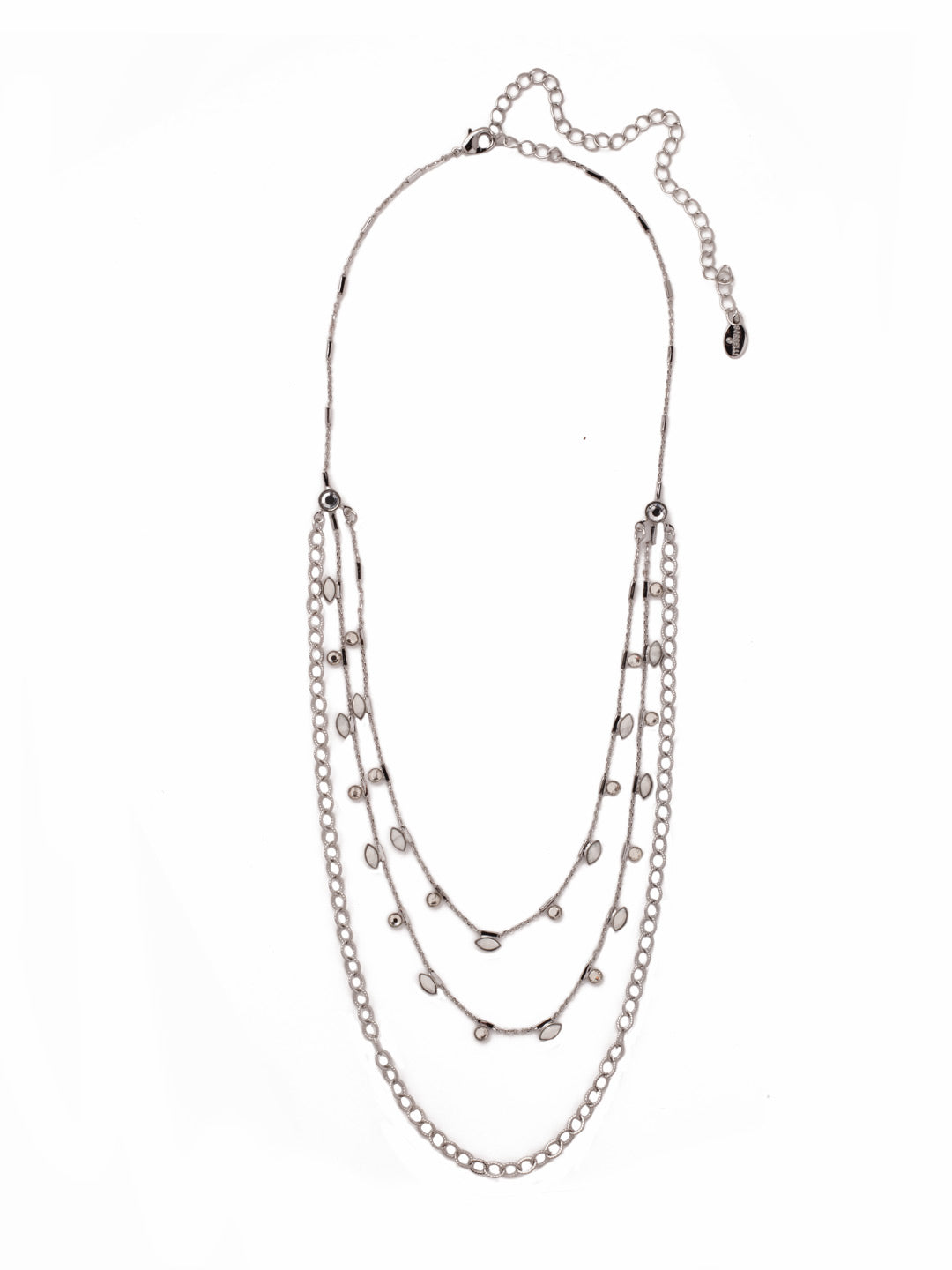 Somer Layered Necklace - NEV7PDCRY - <p>Put on the Somer Layered Necklace for a light and airy piece that combines metallic chainlink and layers of dotted Sorrelli crystals, too. It's all you need to take any outfit to the next level. From Sorrelli's Crystal collection in our Palladium finish.</p>