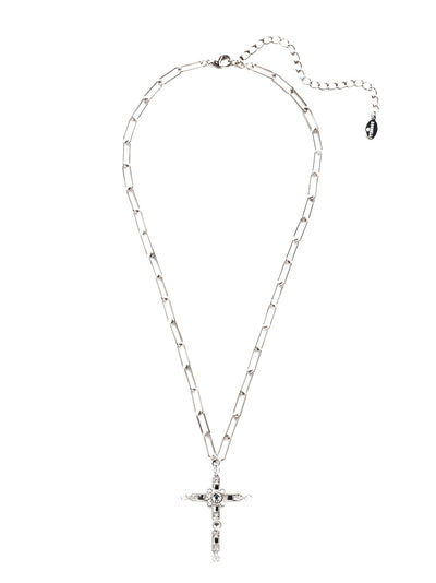Norah Cross Pendant Necklace - NEX11PDCRY - <p>The Norah Cross Pendant Necklace hosts a modern style cross pendant, overlaid with various crystals and hanging from an adjustable, trendy paperclip chain. From Sorrelli's Crystal collection in our Palladium finish.</p>