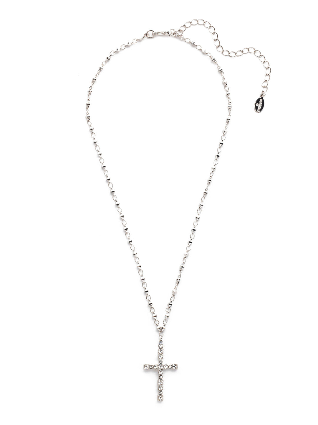 Charmaine Cross Pendant Necklace - NEX2PDCRY - Perfect for any occasion, the Charmaine Cross Pendant Necklace spotlights a crystal studded cross on an adjustable chain. From Sorrelli's Crystal collection in our Palladium finish.