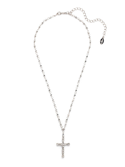 Charmaine Cross Pendant Necklace - NEX2PDCRY - Perfect for any occasion, the Charmaine Cross Pendant Necklace spotlights a crystal studded cross on an adjustable chain. From Sorrelli's Crystal collection in our Palladium finish.