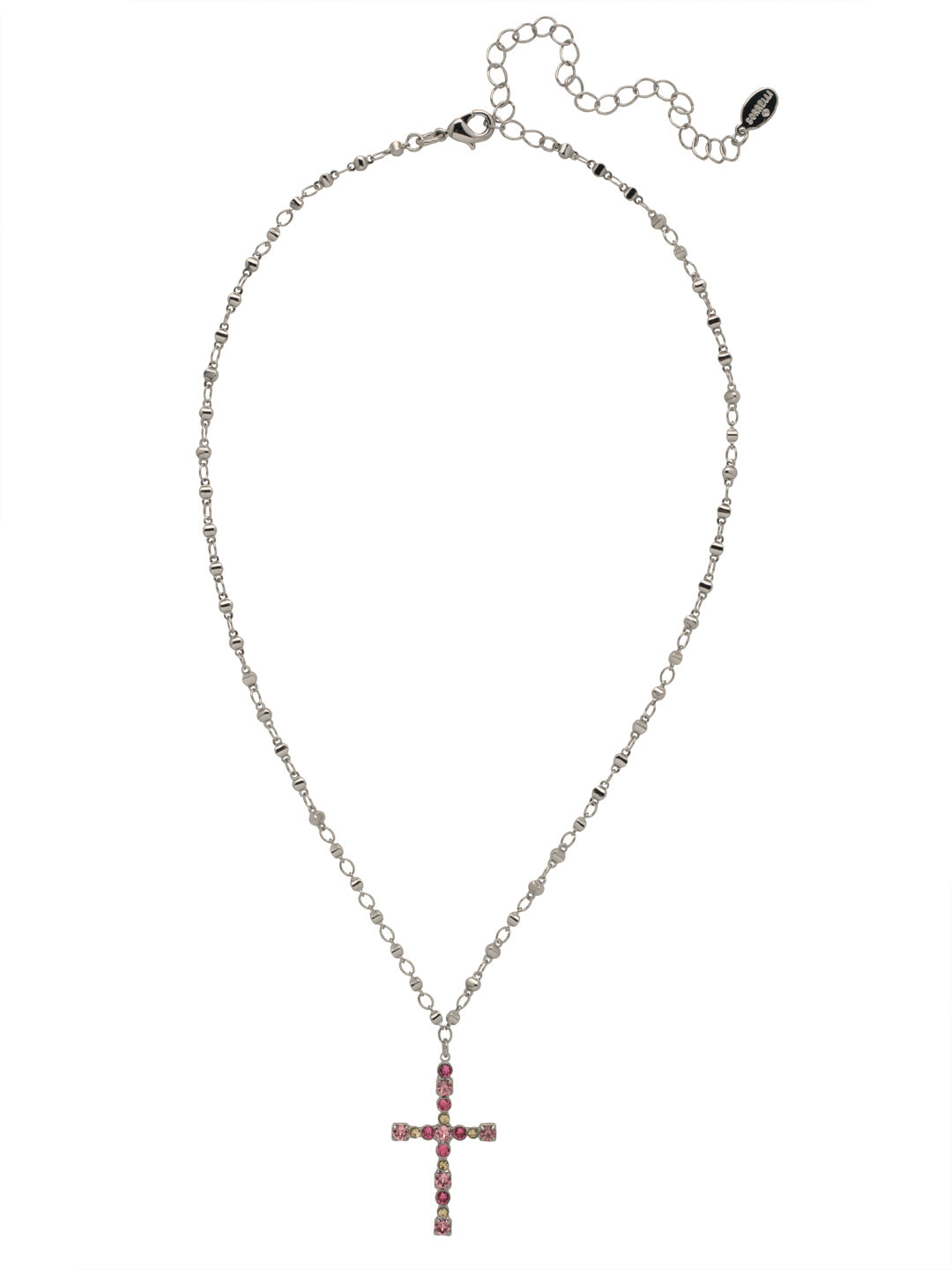 Charmaine Cross Pendant Necklace - NEX2PDPPN - <p>Perfect for any occasion, the Charmaine Cross Pendant Necklace spotlights a crystal studded cross on an adjustable chain. From Sorrelli's Pink Pineapple collection in our Palladium finish.</p>