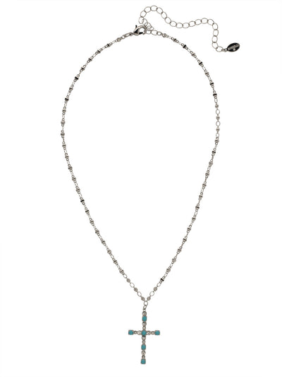 Charmaine Cross Pendant Necklace - NEX2PDSTO - <p>Perfect for any occasion, the Charmaine Cross Pendant Necklace spotlights a crystal studded cross on an adjustable chain. From Sorrelli's Santorini collection in our Palladium finish.</p>