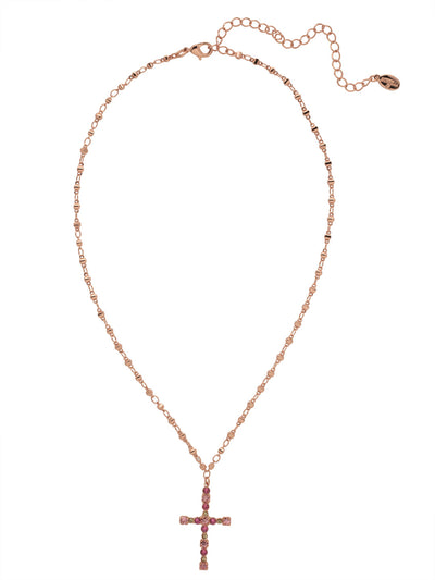 Charmaine Cross Pendant Necklace - NEX2RGPPN - <p>Perfect for any occasion, the Charmaine Cross Pendant Necklace spotlights a crystal studded cross on an adjustable chain. From Sorrelli's Pink Pineapple collection in our Rose Gold-tone finish.</p>