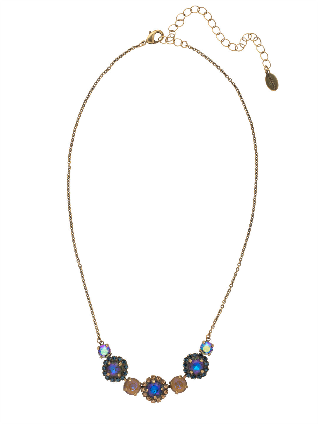 Haute Halo Lined Tennis Necklace - NEY11AGVBN