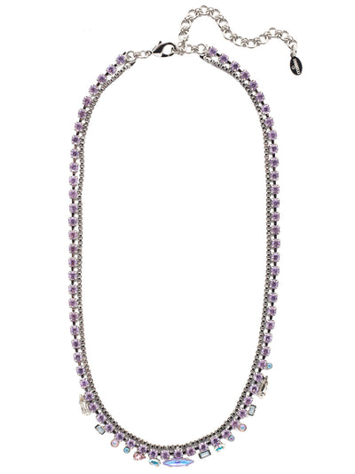 Nanette Navette Statement Necklace - NEY20PDCCC - <p>Add the Nanette Navette Statement Necklace to any look to add sophistication and edge to any look. An adjustable crystal embellished chain hosts a row of navette crystals. From Sorrelli's Cotton Candy Clouds collection in our Palladium finish.</p>