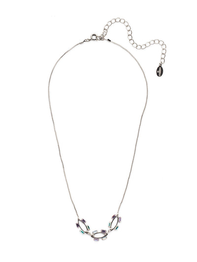Violette Trois Pendant Necklace - NEY22PDCCC - <p>Baguette crystal embellished oblong hoops sit at the base of an adjustable chain to create the perfect dainty look. From Sorrelli's Cotton Candy Clouds collection in our Palladium finish.</p>