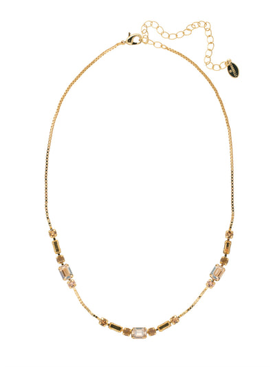 Emmy Tennis Necklace - NEY31BGRSU - <p>An assortment of crystals delicately line an adjustable chain with a lobster clasp closure. From Sorrelli's Raw Sugar collection in our Bright Gold-tone finish.</p>