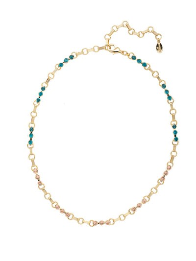 Patrice Tennis Necklace - NEZ2BGSOP - <p>The prongless style of the Patrice Tennis Necklace is the hottest new Sorrelli staple. Alternating stud crystals and chain links are secured with a lobster clasp. From Sorrelli's South Pacific collection in our Bright Gold-tone finish.</p>