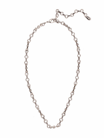 Patrice Tennis Necklace - NEZ2PDCRY - <p>The prongless style of the Patrice Tennis Necklace is the hottest new Sorrelli staple. Alternating stud crystals and chain links are secured with a lobster clasp. From Sorrelli's Crystal collection in our Palladium finish.</p>