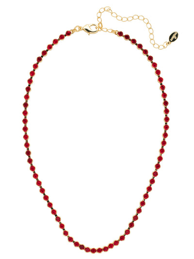 Marnie Tennis Necklace - NFA2BGCB - <p>Perfect for dressing up or down, the classic Marnie Tennis Necklace features a repeating line of crystals secured by a lobster claw clasp. From Sorrelli's Cranberry collection in our Bright Gold-tone finish.</p>