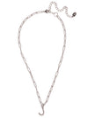 J Initial Paperclip Pendant Necklace
