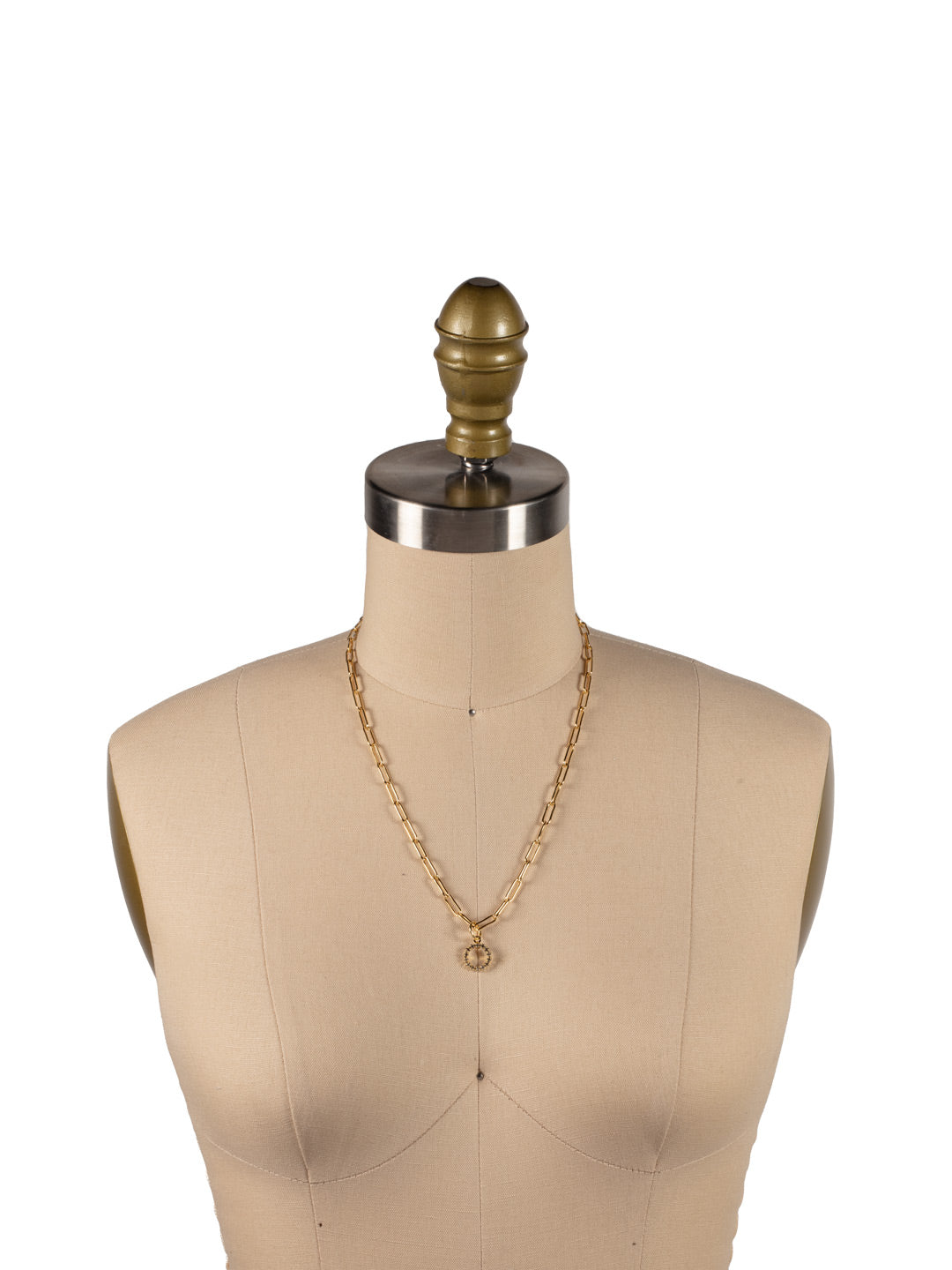 O Initial Paperclip Pendant Necklace - NFB15BGCRY