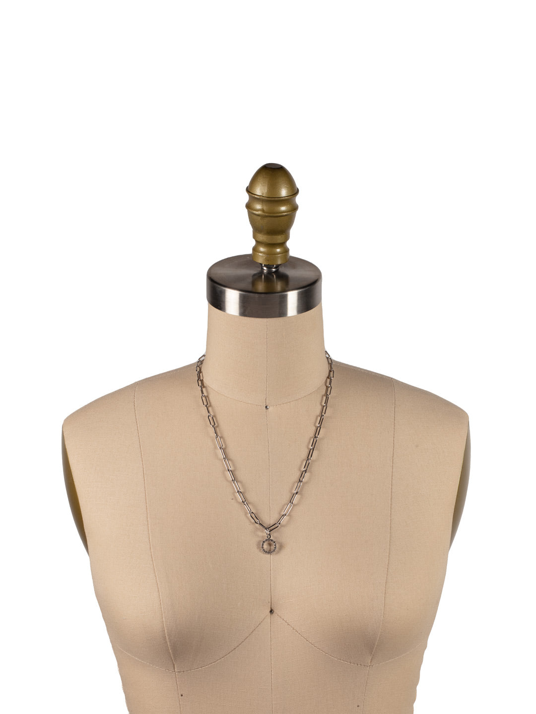 O Initial Paperclip Pendant Necklace - NFB15PDCRY