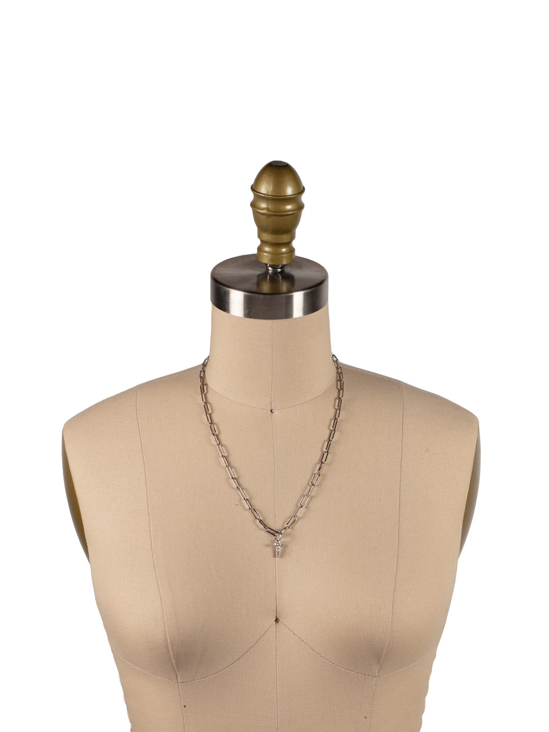 T Initial Paperclip Pendant Necklace - NFB20PDCRY