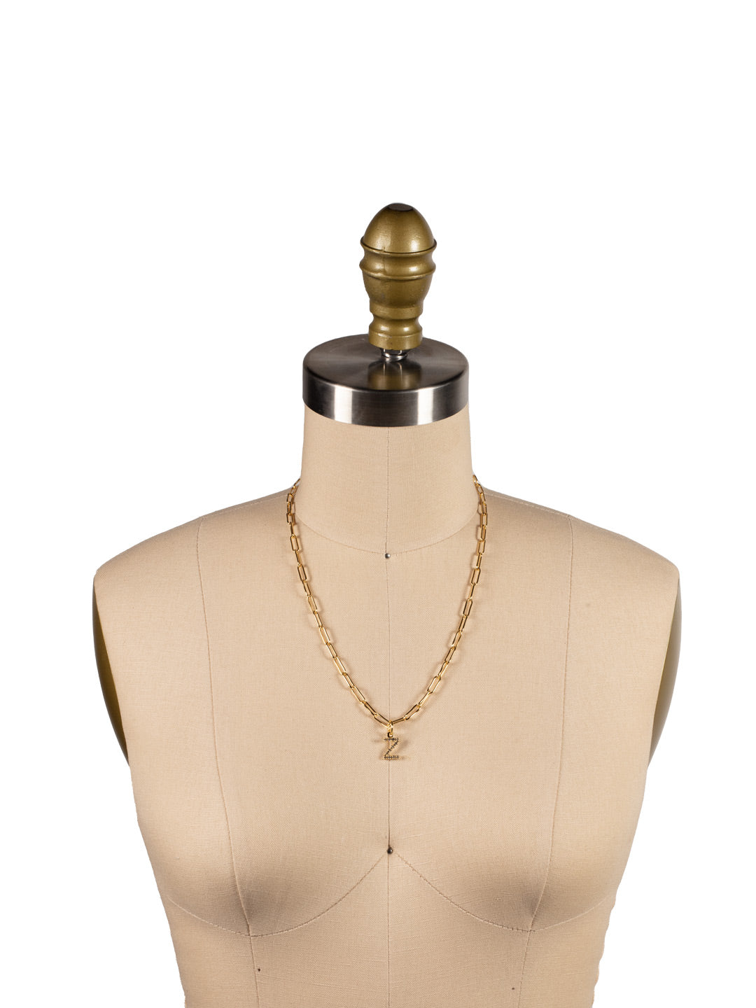 Z Initial Paperclip Pendant Necklace - NFB26BGCRY