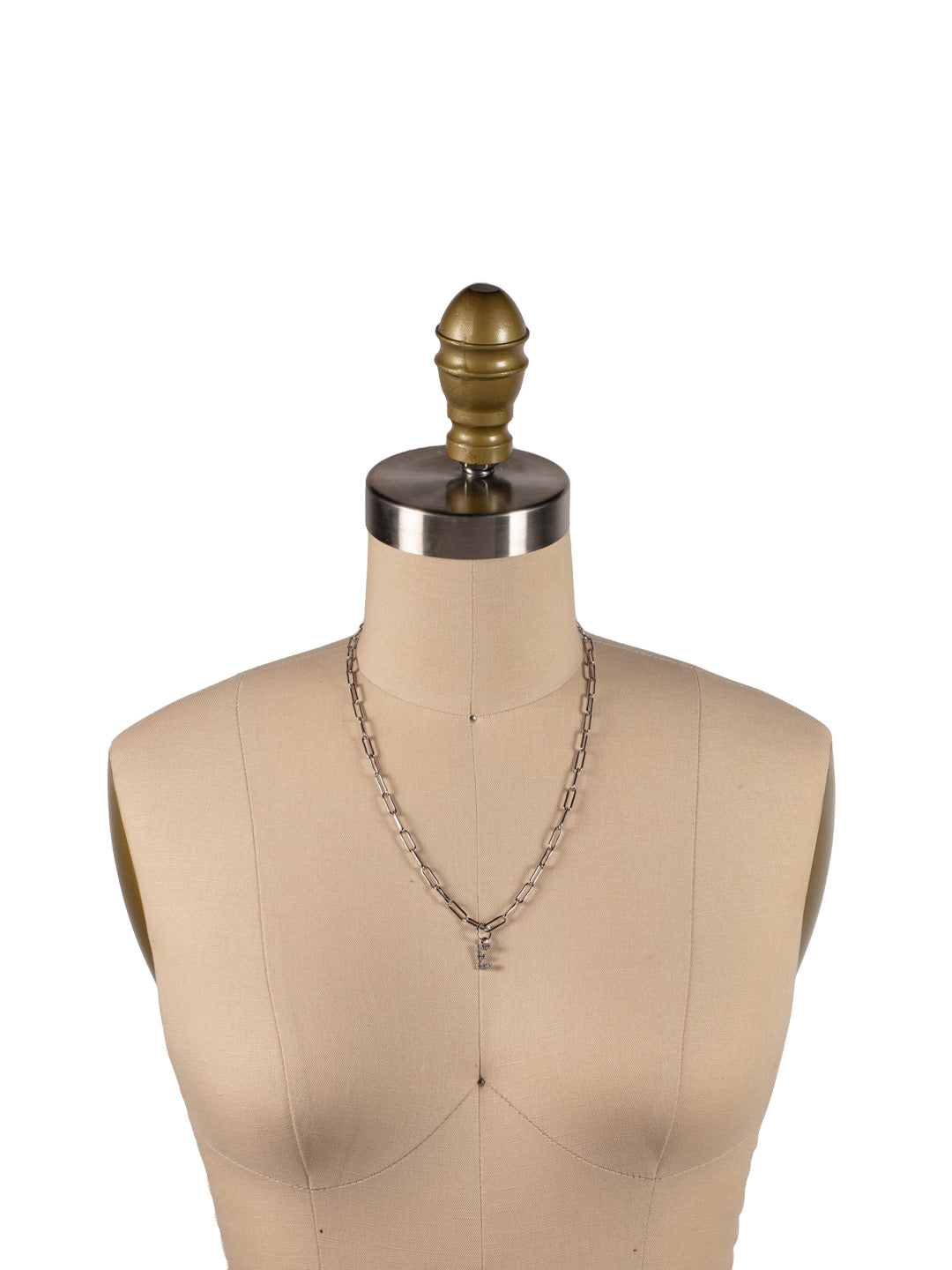 E Initial Paperclip Pendant Necklace - NFB5PDCRY