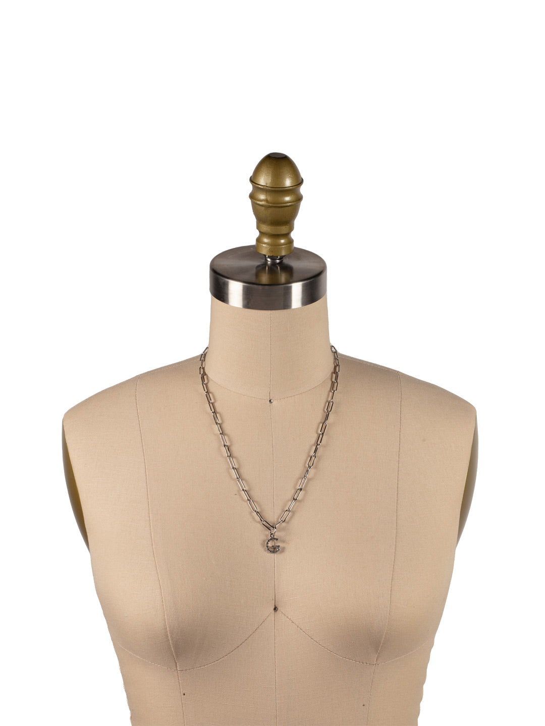 G Initial Paperclip Pendant Necklace - NFB7PDCRY