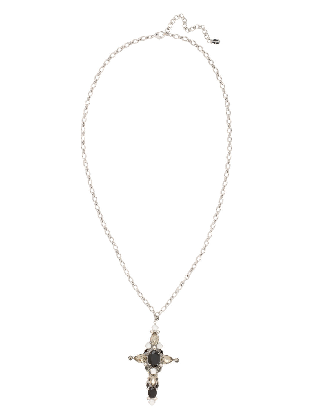 Chrissy Long Necklace - NFC18PDSNI - <p>The Chrissy Long Necklace features an oversized embellished cross pendant on an adjustable chain with a lobster claw clasp. From Sorrelli's Starry Night collection in our Palladium finish.</p>